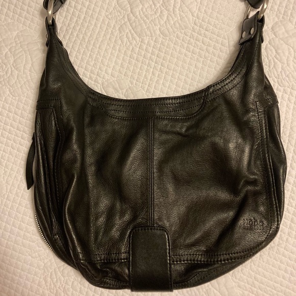 HOBO Classic Black Leather Shoulder Bag - Picture 2 of 6